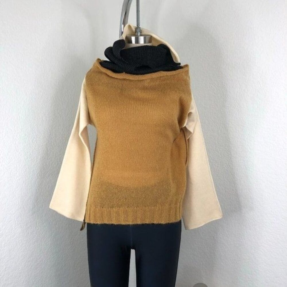 Pier Antonio Gaspari Turtleneck Patchwork Mohair Sweater